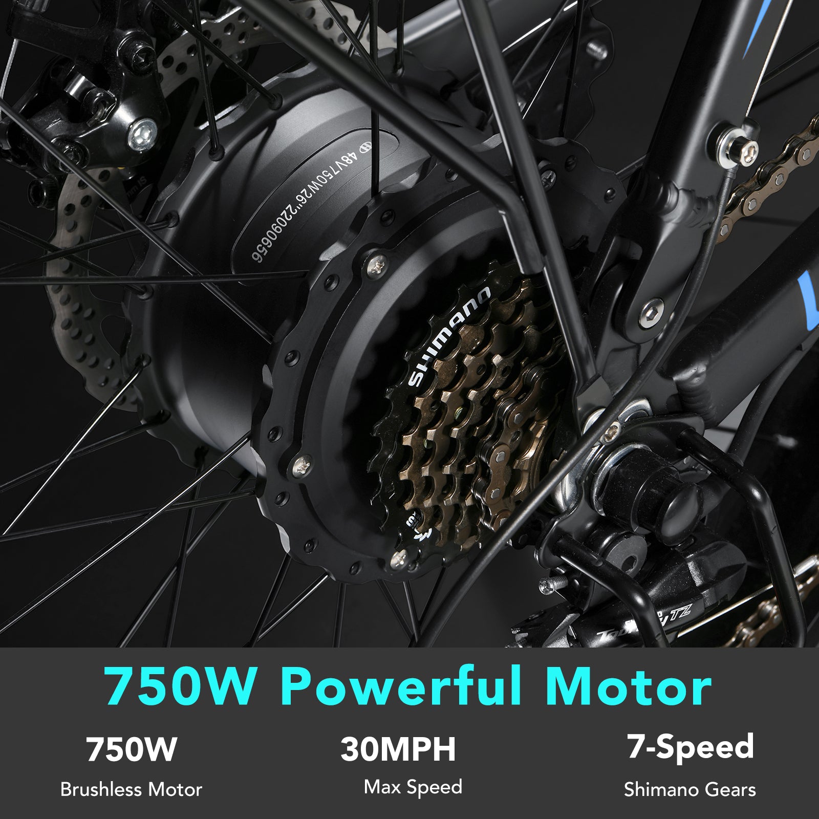 EBYCCO generalüberholtes gebrauchtes 26-Zoll-Elektro-Mountainbike mit 750-W-Motor und 48-V-Batterie